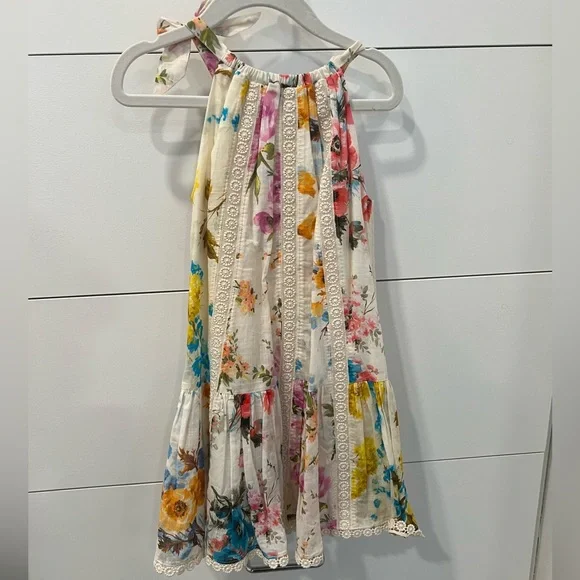 Zimmermann Girls Halcyon Spliced Floral Halter Dress Size 2 - Picture 4 of 5